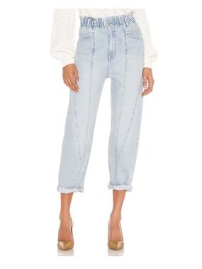 Free People Light Blue Boyfriend Paperbag Jeans